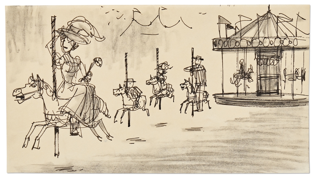 ''Mary Poppins'' Storyboard Artwork -- From the Carousel Horse Scene