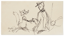 Mary Poppins Storyboard Artwork -- Bert Saves the Fox During the Fox Hunt