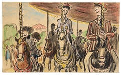 Mary Poppins Storyboard Artwork -- Mary Poppins and Bert Ride the Carousel Horses