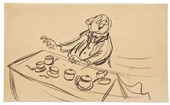 Mary Poppins Storyboard Artwork -- Uncle Albert Floats With His Tea Set