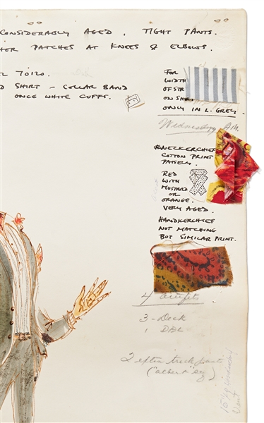 Original ''Mary Poppins'' Costume Sketch of Dick Van Dyke as Bert -- Large Sketch Measures 14.5'' x 23'', from the Estate of ''Mary Poppins'' Producer Bill Walsh