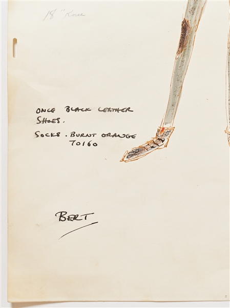 Original ''Mary Poppins'' Costume Sketch of Dick Van Dyke as Bert -- Large Sketch Measures 14.5'' x 23'', from the Estate of ''Mary Poppins'' Producer Bill Walsh