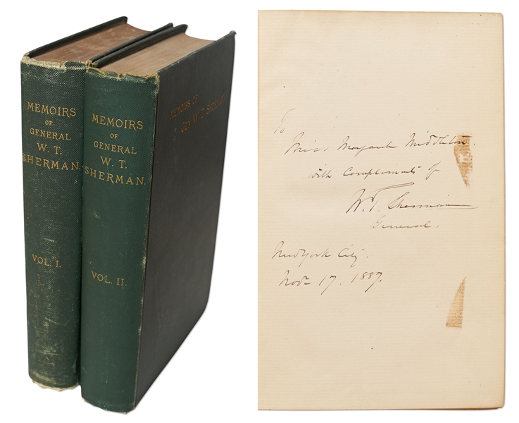 General William T. Sherman Signed Volume of His Memoirs