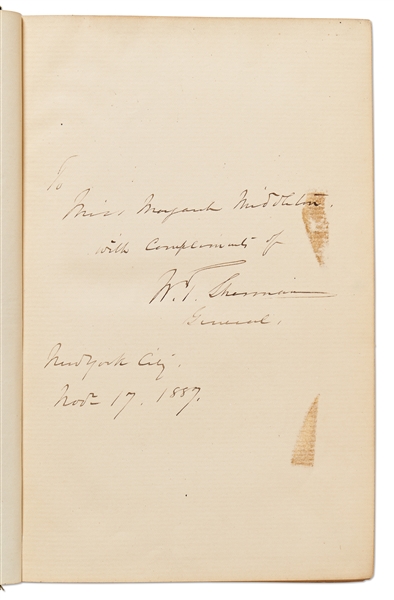 General William T. Sherman Signed Volume of His Memoirs