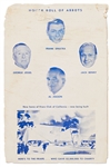 Dean Martin, Tony Curtis, Milton Berle, Kirk Douglas and Buddy Hackett Signed Friar's Club Program for a Roast of Leo Durocher