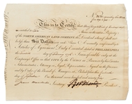 Robert Morris Signed Stock Certificate for Shares in the North American Land Company