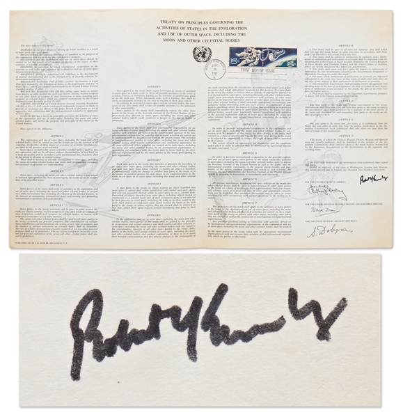 Robert F. Kennedy Signed Copy of the Space Treaty Adopted by the U.S., U.S.S.R. and U.K. in 1967