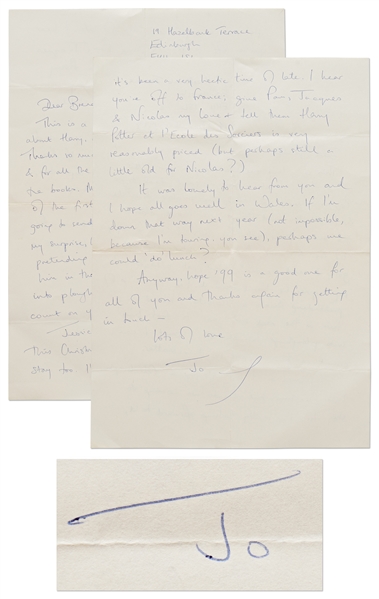 J.K. Rowling Autograph Letter Signed from 1998 -- I hear you're off to France...Harry Potter et l'Ecole des Sorciers (''Harry Potter and the Philosopher's Stone'') is very reasonably priced...''