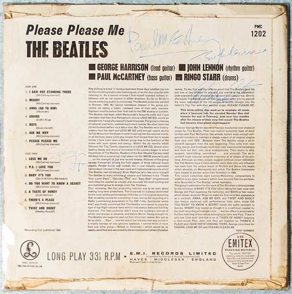 ''Please Please Me'' Album Signed by All Four Beatles Without Inscription -- Plus John Lennon Signed & Handwritten Card with Doodles -- With Epperson COAs for All