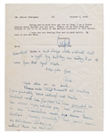 Ernest Hemingway Autograph Note Signed & Initialed Regarding Publishing Rights to ''Across the River and Into the Trees'' and an Excerpt from ''A Farewell to Arms''