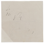 Robert Indiana Signed ''LOVE'' Sketch Measuring 8.25'' Square