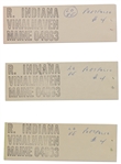 Robert Indiana Signed ''LOVE'' Artwork on 8.5'' x 11'' Sheet -- With His Blue, Green & Rose Color Swatches