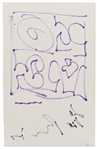 Robert Indiana Signed ''LOVE'' Sketch Measuring 5.5'' x 8.5''