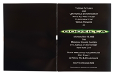 Roland Emmerich's ''Godzilla'' World Premiere Invitation -- Invite Opens to Sound Effects