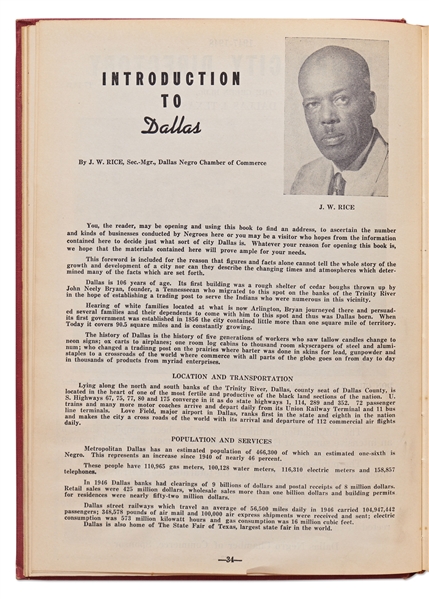 The Dallas ''Negro City Directory'' from 1947-48 -- Profusely Illustrated, Directory Lists Both Individual Addresses of the City's Black Population and Businesses Serving Them