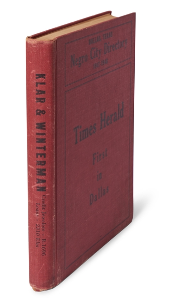 The Dallas ''Negro City Directory'' from 1947-48 -- Profusely Illustrated, Directory Lists Both Individual Addresses of the City's Black Population and Businesses Serving Them