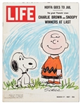 Charles Schulz Signed ''LIFE'' Magazine Without Inscription -- Charlie Brown & Snoopy Appear on Cover of 1967 Magazine with Headline ''The great 'Peanuts' craze''