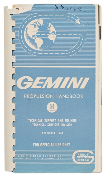 Gemini Propulsion Handbook Owned by NASA Manager Alex McCool