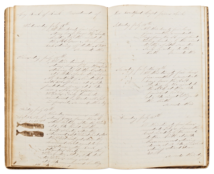 19th Century Whaling Logbook of the Bark President Out of New Bedford -- Documenting an Expedition from 1867-1868