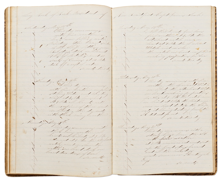 19th Century Whaling Logbook of the Bark President Out of New Bedford -- Documenting an Expedition from 1867-1868