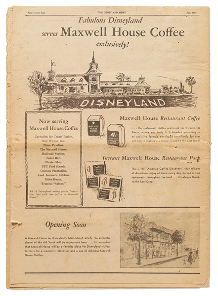 ''The Disneyland News'' First Issue from July 1955 -- Complete Issue in Near Fine Condition