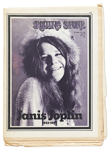 Set of 3 ''Rolling Stone'' Magazines Reporting on the Deaths of Jimi Hendrix, Janis Joplin and Jim Morrison