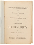 Statue of Liberty Souvenir Program from the Dedication and Unveiling on 28 October 1886