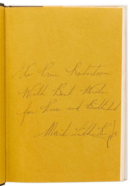 Martin Luther King Signed First Edition of ''Where Do We Go From Here: Chaos or Community?'' -- ''...With Best Wishes for Peace and Brotherhood...''