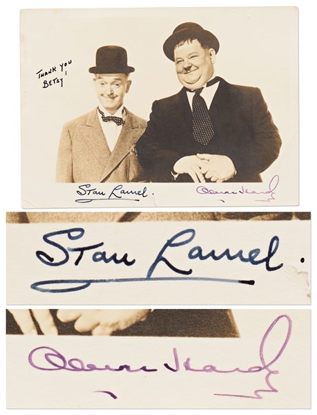 Stan Laurel & Oliver Hardy Signed Photo