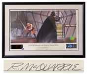 Ralph McQuarrie Signed Limited Edition Lithograph from The Empire Strikes Back -- Also Includes Original 70mm Film Frame from the Luke Skywalker-Darth Vader Duel Scene
