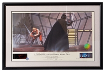 Ralph McQuarrie Signed Limited Edition Lithograph from ''The Empire Strikes Back'' -- Also Includes Original 70mm Film Frame from the Luke Skywalker-Darth Vader Duel Scene