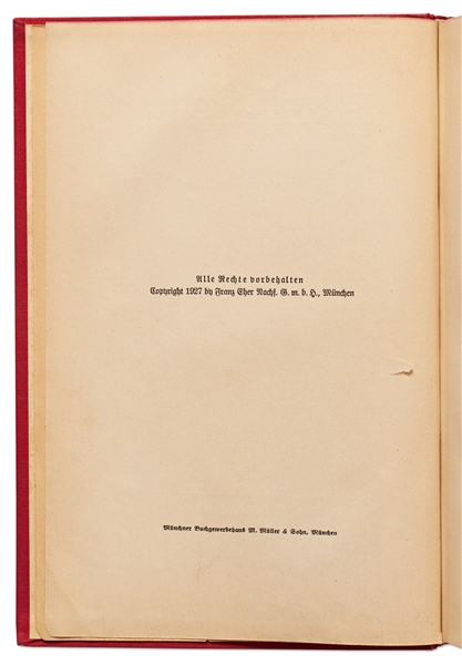 Adolf Hitler Signed First Edition of ''Mein Kampf'' with Inscription Reading ''No rights exist without the protection of power!''