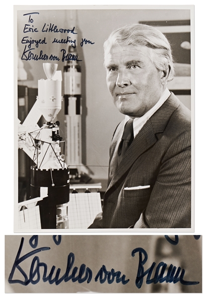 Wernher von Braun Signed 8 x 10 Photo