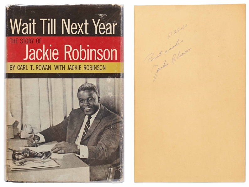 Jackie Robinson Signed First Edition, First Printing of His Autobiography Wait Till Next Year -- Uninscribed -- With PSA/DNA COA