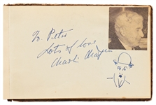 Charlie Chaplin Autograph & Self-Portrait Sketch of Himself as The Tramp -- Also Signed by Douglas Fairbanks, Jr., Leslie Howard & More