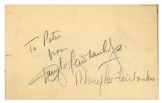 Charlie Chaplin Autograph & Self-Portrait Sketch of Himself as The Tramp -- Also Signed by Douglas Fairbanks, Jr., Leslie Howard & More