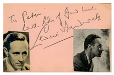 Charlie Chaplin Autograph & Self-Portrait Sketch of Himself as The Tramp -- Also Signed by Douglas Fairbanks, Jr., Leslie Howard & More