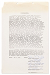 Marlon Brando Signed 32pp. Contract to Star as Col. Walter Kurtz in  ''Apocalypse Now'' -- Lot Also Includes ''Apocalypse Now'' Documents Signed by The Doors, Harry Dean Stanton, Colleen Camp & More