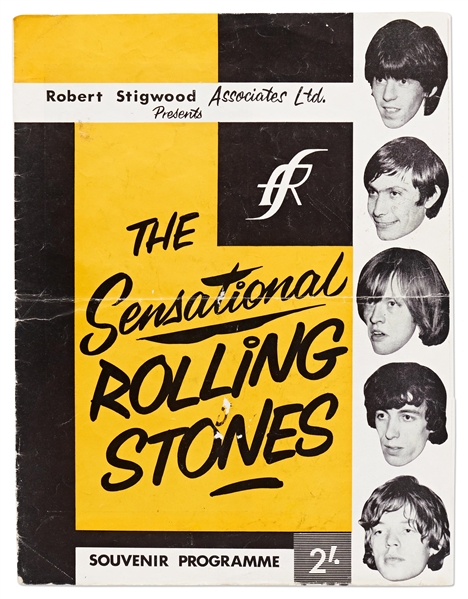 Rolling Stones Promotional Program from 1964 Signed by All Five Members Including Brian Jones -- With Heritage COA