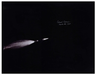 Michael Collins Signed 20'' x 16'' Photo of the Apollo 11 Saturn Rocket in Space