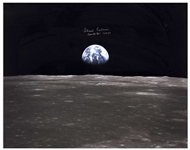 Michael Collins Signed 20'' x 16'' Photo of Earthrise -- With Novaspace COA