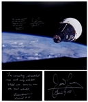 James Lovell and Frank Borman Signed 20 x 16 Photo of the Gemini VII Spacecraft, as Seen by Gemini VI-A in Rendezvous