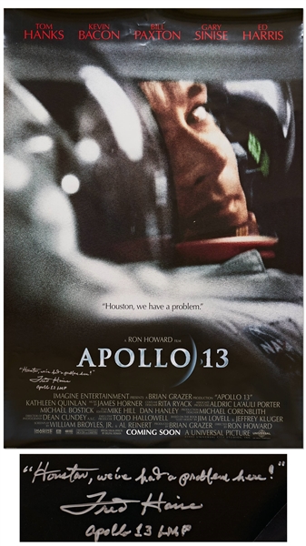 Fred Haise Signed Apollo 13 Movie Poster -- ''Houston, we've had a problem here!''