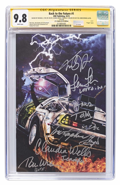 ''Back to the Future'' Cast-Signed Comic #1, With Powerful Variant Cover -- Signed by 6 Cast Members Including Michael J. Fox and Christopher Lloyd