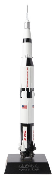 Charlie Duke Signed Apollo Saturn V Rocket Model