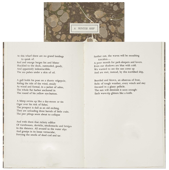 First Edition of Sylvia Plath's Poem ''A Winter Ship'' -- One of Only 60 Copies Extant, Personally Owned by Sylvia Plath