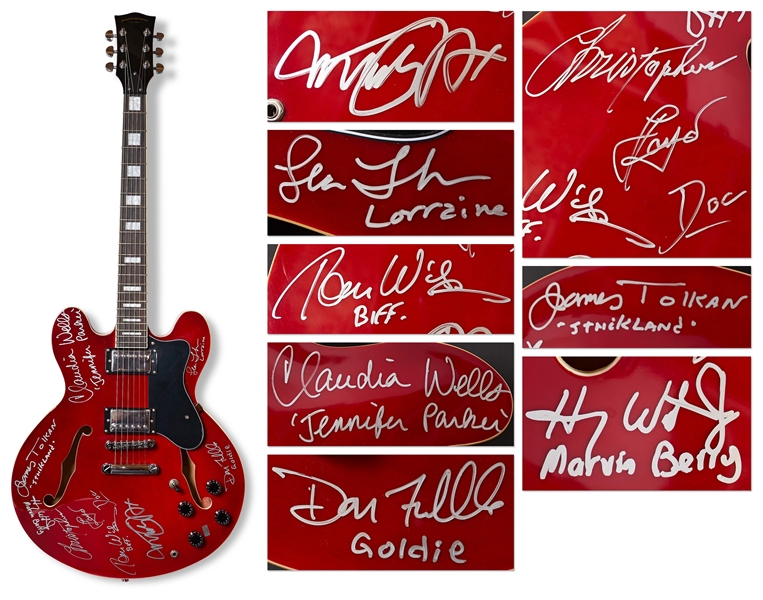 Back to the Future Cast-Signed Guitar -- Signatures Include Michael J. Fox, Who Played a Similar Guitar in the Climactic Sequence of the 1985 Film