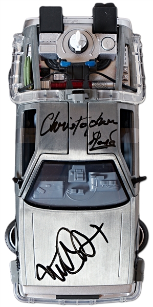 Michael J. Fox and Christopher Lloyd Signed ''Back to the Future'' Time-Traveling DeLorean