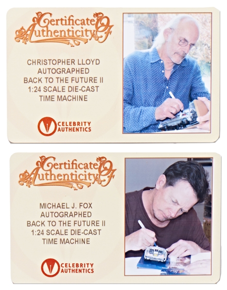 Michael J. Fox and Christopher Lloyd Signed ''Back to the Future'' Time-Traveling DeLorean