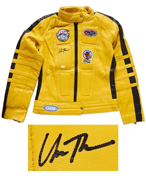 Yellow Leather ''Kill Bill'' Jacket Signed by Uma Thurman